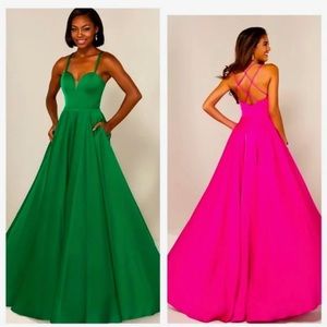 Tiffany designs emerald  prom homecoming ball gown style 16371